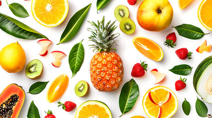Tropical summer fruits, wallpaper,  the freshness and brightness in the middle of the heat