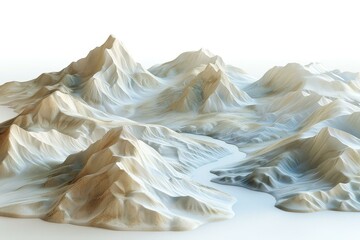Carved Mountains with a River
