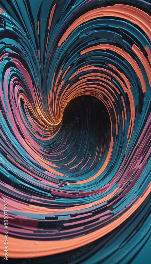 Aufkleber futuristic 3d graphic illustration with an isolated, colourful gradient swirl design, created using 