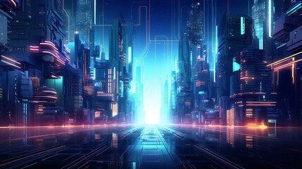 Design an abstract background with a futuristic, cyberpunk feel.