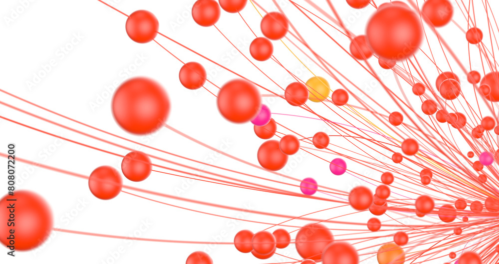 Poster Futuristic geometric double data flow background with connecting dots and lines. Abstract digital
