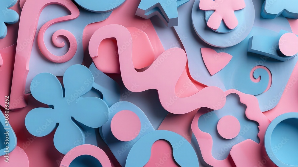 Poster abstract shapes and form in shapes of geometric shapes pastel color background