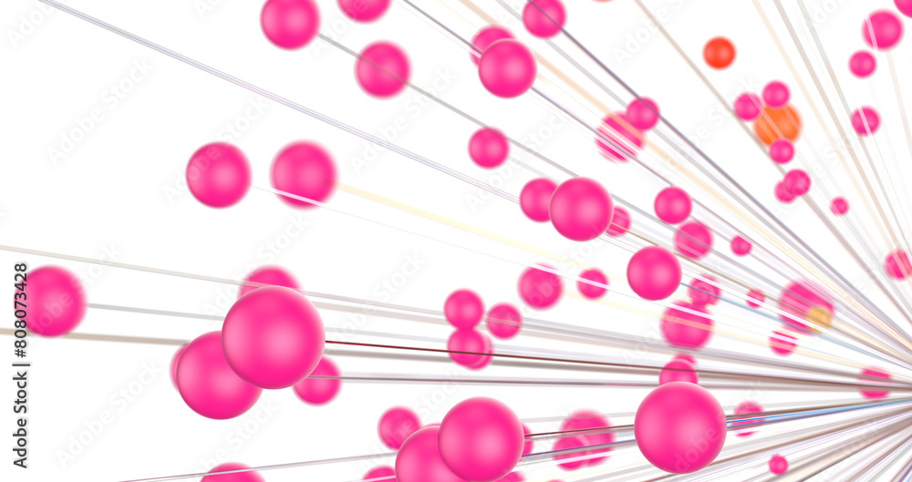 Poster Abstract technology futuristic network - fantasy plexus background. 3D rendering