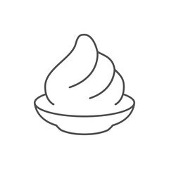 Whipped cream line outline icon