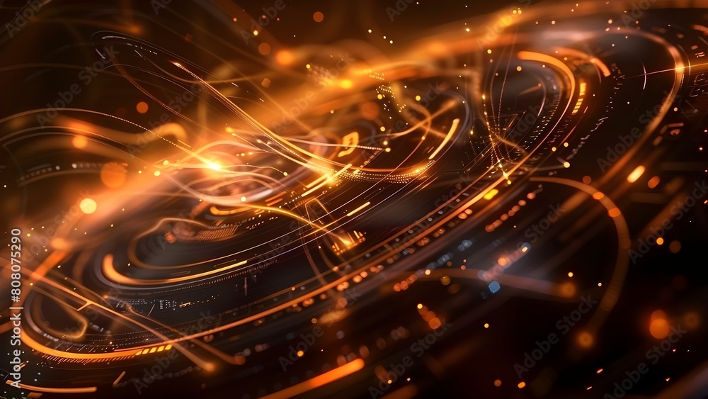 Poster futuristic hud interface with holographic elements for digital data visualization and design. concep