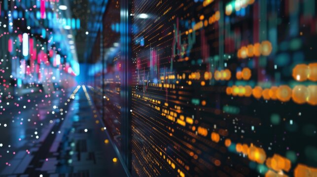 Stock market ticker tape scrolling with real-time price updates, financial news - Powered by Adobe