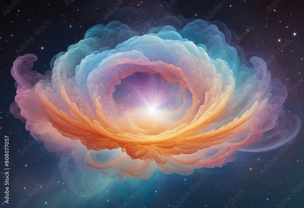 Fototapete abstract three-dimensional vector design with swirling watercolor patterns on a translucent backgrou