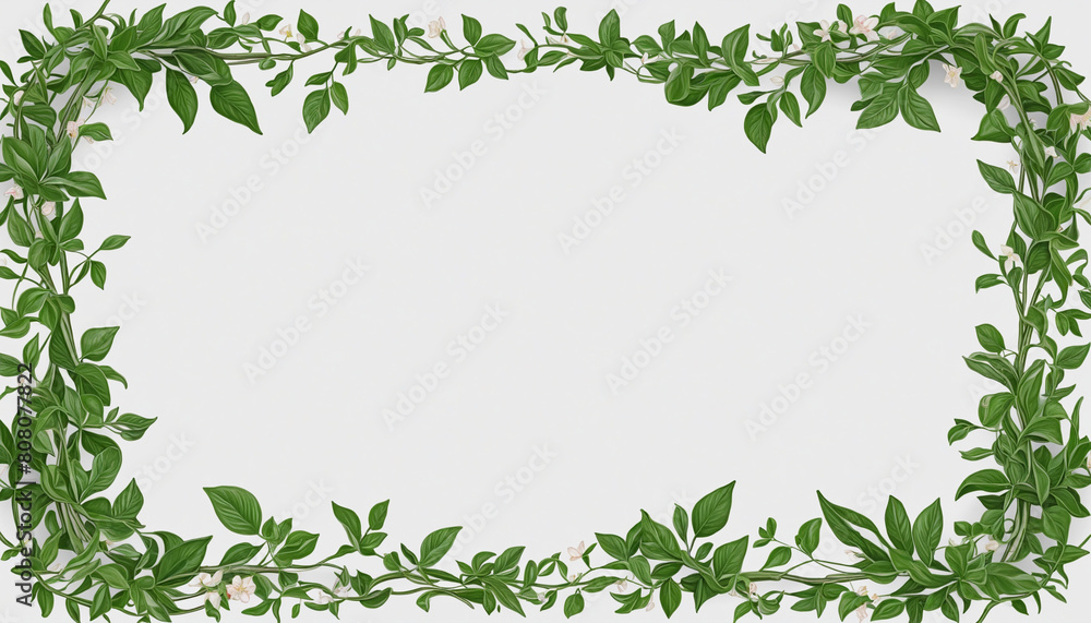 Poster ai-generated botanical design layout with transparent framed borders, isolated for photo-realistic i