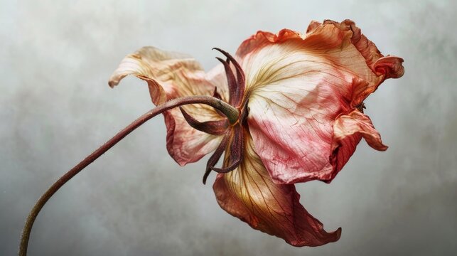 fading flowers on white background