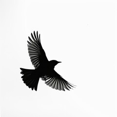 silhouette of bird on white background