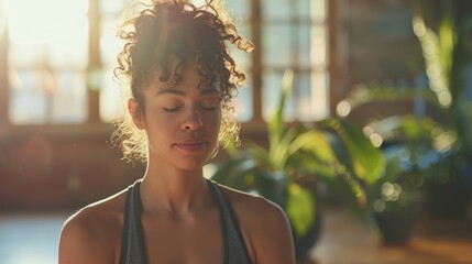 mindfulness meditation, practicing deep breathing in a peaceful yoga space helps foster mindfulness, calmness, and tranquility by focusing on each breath