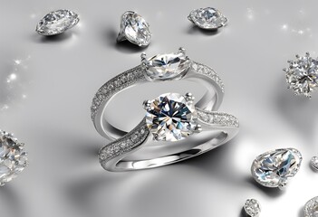 diamond engagement ring isolated on white