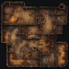 interior layout map of medieval mine, Map for RPG