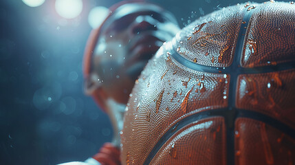 A closeup of Shooter Finishing Basketball