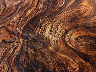 Close-up of polished wood texture, showcasing intricate grain details for a sophisticated look