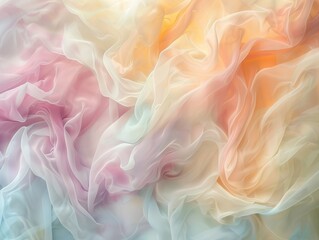Ethereal fluid art with soft, intermingling hues creating a dreamy abstract background, invoking tranquility