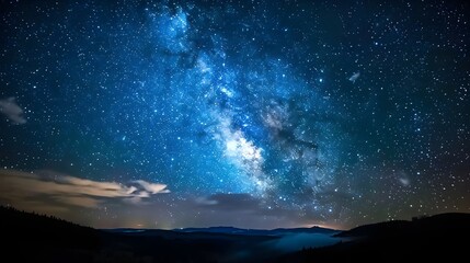 Fototapeta premium Breathtaking Milky Way Galaxy Reflected in a Serene Mountain Lake Under a Starry Night Sky