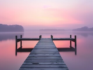 Naklejka premium Pastel skies at dusk, the harmony of sunsets with the calm of nature, a serene and peaceful background