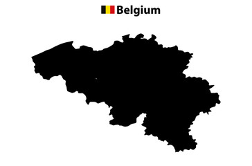 3d map of Belgium vector flag map