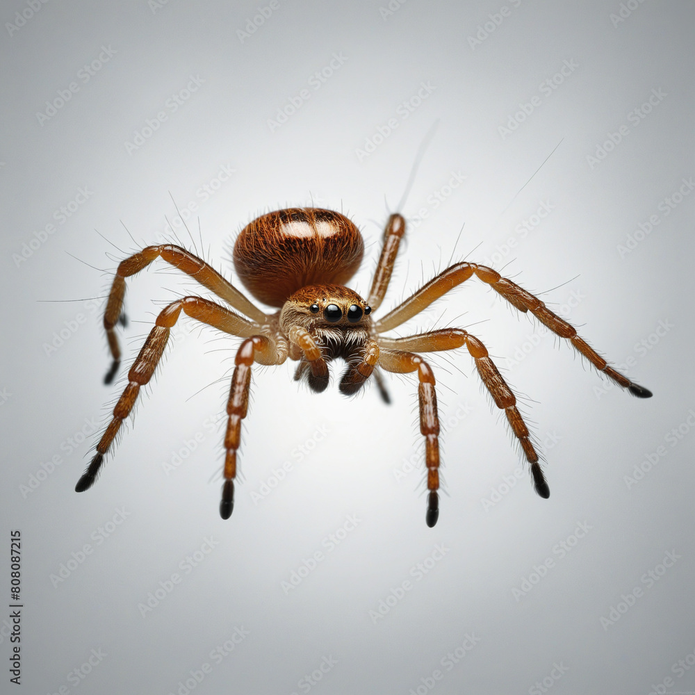 Poster dark and creepy halloween spider hauntingly rendered on a transparent backdrop using generative ai t