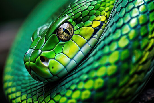 gonyosomo green snake on the tree