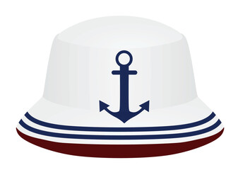 White sailor hat. vector illustration