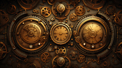 Generate an abstract background with a steampunk theme.