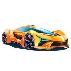 Car illustration 3d, isolated on transparent background