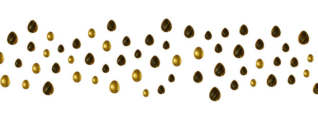 Pile of golden eggs. 3d render illustration.