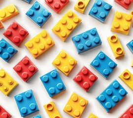 A group of colorful blocks on a white background.