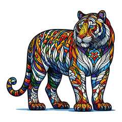 Fototapeta premium colorful tiger painting vector