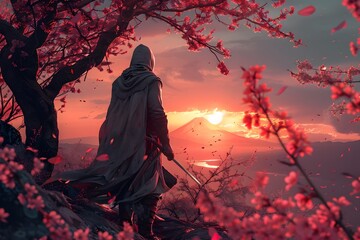 Assassin's Creed Member Seeks Solace Amongst Serene Cherry Blossoms