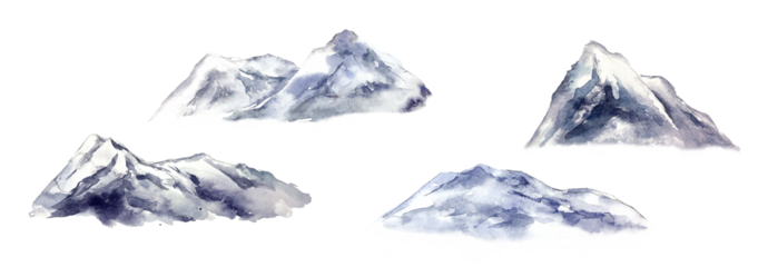 Watercolor mountains , Greenery landscape clipart, Forest tree clipart for woodland wedding, travel design