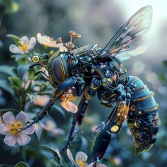 Fototapeta premium Futuristic concept of keystone pollinator