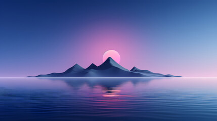 purple mountains landscape abstract graphic poster web page PPT background