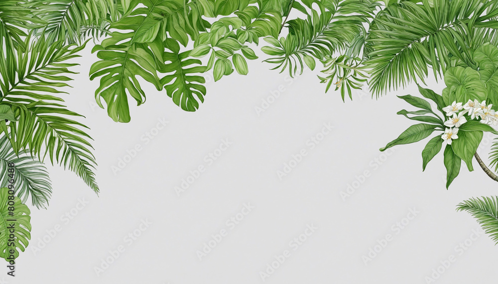 Aufkleber ai-generated botanical design featuring transparent botanical elements framed as border with generat