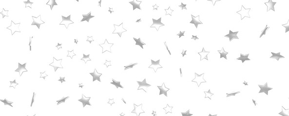sparkling Christmas confetti falling isolated on white. magic shining flying stars glitter backdrop, sparkle border
