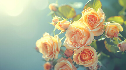 綺麗な黄色いバラの背景素材 16:9