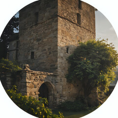 Obraz premium a stone building with a clock on it