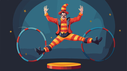 Advertising banner for circus show with funny clown