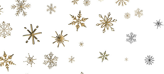 Snowflake Bliss: Striking 3D Illustration Showcasing Falling Holiday Snowflakes
