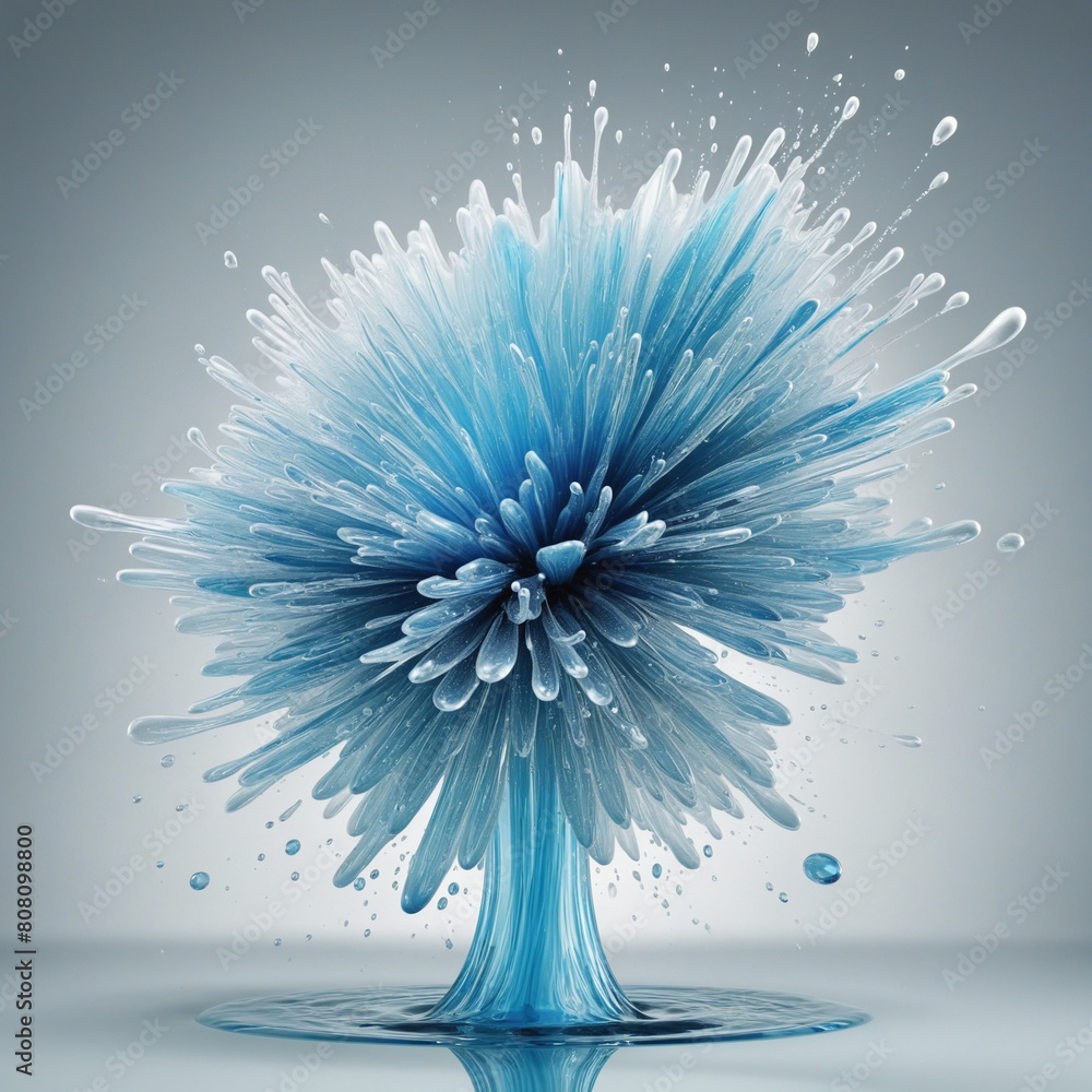 Poster abstract 3d textured watercolor splash with negative space and generative ai design on a white backg