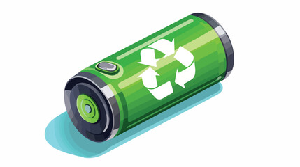 Alkaline battery recycle symbol in cute 3d style ve