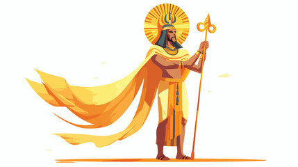 Amun Ra god of sun of ancient Egypt flat vector ill