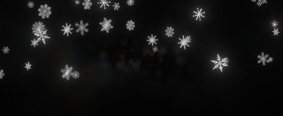 Snowflakes - The winter background, falling snowflakes