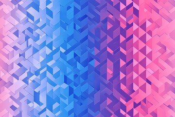 Abstract geometric background with blue, pink and purple cubes. Vector illustration.