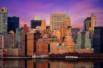 New York City  waterfront and skyline, New York,  USA
