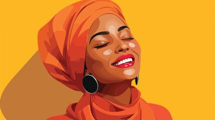 Arabic African or Asian woman in turban traditional