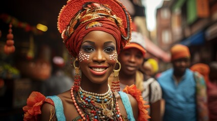 A street photographer capturing candid moments during a cultural parade, focusing on expressions and interactions to convey the atmosphere