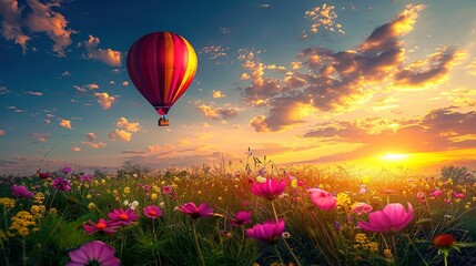Flower field festivals , Photography tips for hot air ballooning over flowers